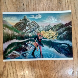 CARTOLINA 5x7 "Romanticismo sul lago"