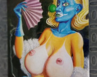 5X7"in POSTCARD, "Taking a Breather", from the acrylic painting made by artist Mike Fahl