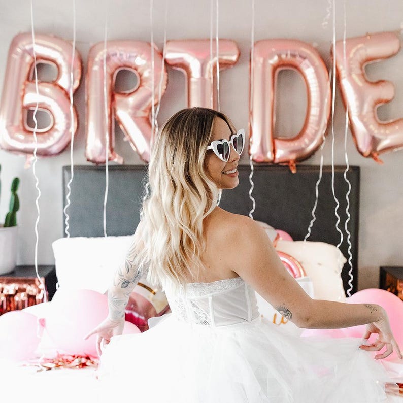 Jumbo mariée ballon beige neutre EVJF Boho Decor grande mariée lettre ballon EVJF décoration enterrement de vie de jeune fille douche nuptiale image 5