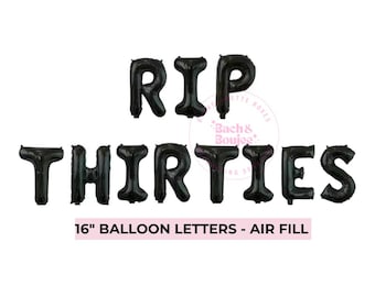 RIP 30s RIP Forties Birthday Party 40s Halloween Birthday Decorations Black Birthday Balloons for Goth Birthday Skull Death to Thirties
