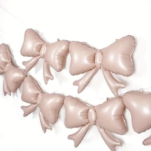 Pink Pastel Bow Balloon Girl Boy Baby Shower Balloon Decoration Bow Coquette Bachelorette Balloon