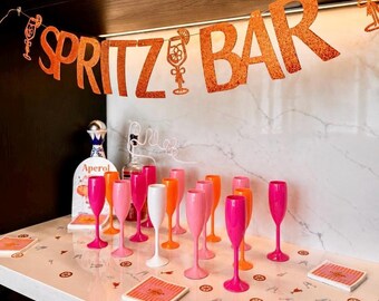 Spritz Bar Glitter Banner Cocktail Summer Birthday Party Bachelorette Decoration