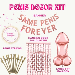 Same Penis Forever Willy Bachelorette Decoration Penis Straws Banner Penis Balloon Naughty Bachelorette Decoration Bride Hen Party