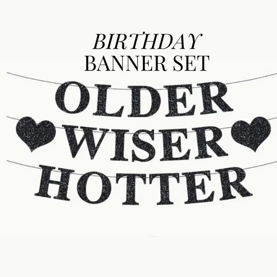 Older Wiser Hotter Folienballons – Geburtstagsbanner Für 30., 40., 50. Geburtstag, Gold, 40 Cm Buchstaben