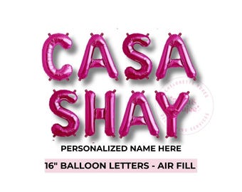 Faixa de balões personalizada "Mi Casa Es Su Casa": Decoração para festa de inauguração