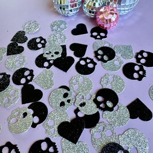 RIP Single Life Konfetti Bride or Die Til Death Do Us Party Bachelorette Halloween Konfetti Schädel Goth Schwarz Dekorationen Schädel