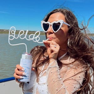 Bride Straw Bachelorette Party Straw Gift for Bride Idea Bachelorette Favor Hen Party Straw Bride to Be Bride Sunglasses