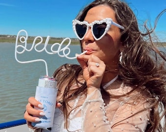 Bride Straw Bachelorette Party Straw Gift for Bride Idea Bachelorette Favor Hen Party Straw Bride to Be Bride Sunglasses