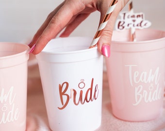 Team Bride Cup Bridal Shower Decor Bachelorette Cup Straw Bulk Group Bridesmaid Party Favor Hen Party Gift Bachelorette Party Decoration