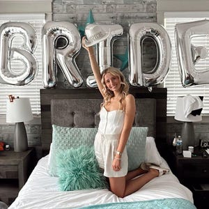 BRIDE Balloon Jumbo Bride Balloon Silver Bride Banner Bachelorette Decoration Bridal Shower Wedding Shower Extra Large Bride Balloon