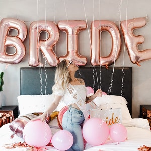 Jumbo BRIDE Balloon,Bride Balloon Rose Gold Bride Banner,Bachelorette Decoration, Bridal Shower,Wedding Shower, Stagette Decor, Bride Letter