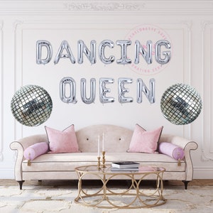 Dancing Queen Birthday Party Abba Party 80s Party Decoration Hen Party Last Disco Cup Disco Ball Balloon Silver Blue Bachelorette Mamma Mia