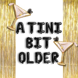 A Tini Bit Older Birthday Theme Martini Balloon Decoration Pink Birthday Balloon Banner 25th 29th 30th 45th Thirty Forty Espresso Martini