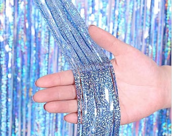 Blue Tinsel Curtain Dancing Queen Decoration Last Toast On the Coast Bachelorette Decoration Mamma Mia Party Balloon Backdrop Hen Party
