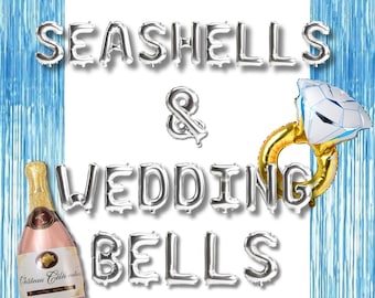 Hochzeitsglocken und Muscheln Strand Küsten Bachelorette Thema Banner Letzte Toast An der Küste Dekoration Strand Bachelorette Küsten Cowgirl