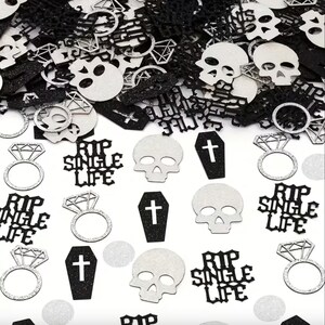 RIP Single Life Til Death Do Us Party Skull Confetti Bride or Die Bachelorette Party Decoration image 2
