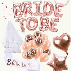 Bride Balloon Bachelorette Decoration Kit Bride Veil Bride Sash Bachelorette Hen Party Sash Bride to Be Balloon Bachelorette Banner Pink
