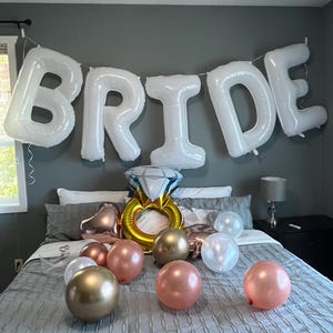 Jumbo mariée ballon beige neutre EVJF Boho Decor grande mariée lettre ballon EVJF décoration enterrement de vie de jeune fille douche nuptiale image 6