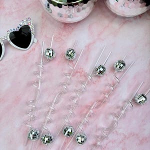 Disco Ball Straws Last Disco Bachelorette Disco Decorations Bachelorette Decorations Disco Cups Disco Theme Disco Decorations