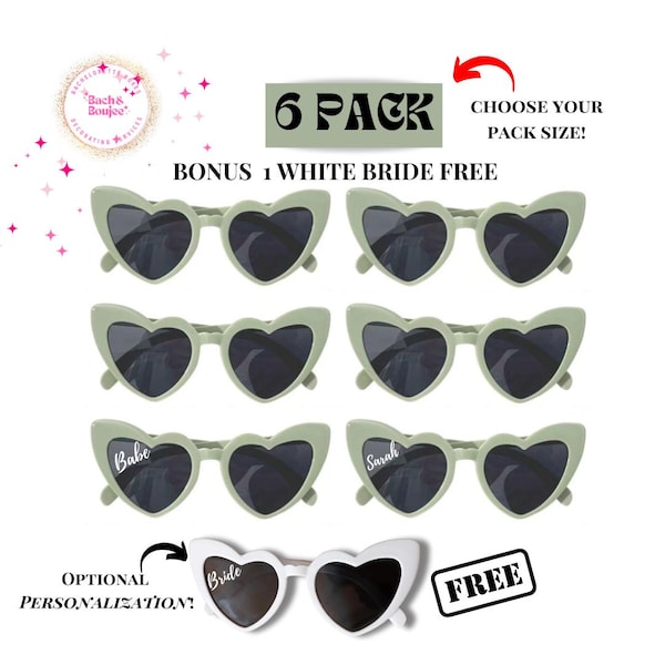 Camp Bachelorette Green Sunglasses Camp Bach Accessories Lets Get Toasted Bride Gift for Bridesmaids Personalized Hen Party Heart Sunglasses