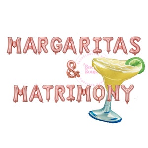 Margaritas & Matrimony Balloon Banner, Bachelorette Party , Margarita Balloon, Bachelorette Decor, Bachelorette Theme, Beach Bachelorette