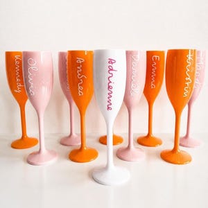 Island Font Bachelorette Cup Champagne Flute Gift for Bride Cup Beach Villa Island Theme Bachelorette Wine Glass Personalized Name Hen Party
