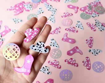 Western Cowgirl Theme Bachelorette Confetti Disco Ball Confetti Last Disco Bachelorette Party Table Decorations Glitter Cowboy Country