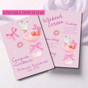 Cowgirls and Cocktails Western Bachelorette Itinerary Weekend Trip Mobile Cowgirl Invitation Bachelorette Lets Go Girls Template Country
