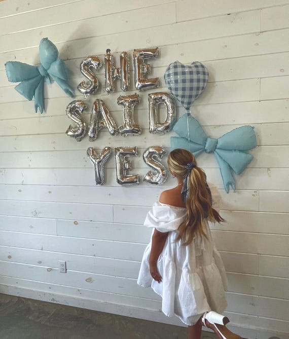 she said yes to the dress banner She Said Yes Bachelorette Balloon Banner Engagement Party Bridal Shower  Decor