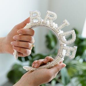 Cadeau nuptiale de douche pour la mariée bandeau de perles mariée voile bandeau de mariée Bachelorette décoration faveur de la mariée cadeau de enterrement de vie de jeune fille garçon