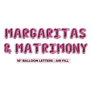 Margs and Matrimony Balloon Margarita Bachelorette Decoration Margarita Balloon Bachelorette Theme Tequila Hen Party Bride Balloon Banner Only