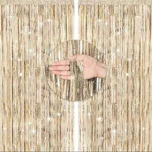 Champagne Gold Fringe Backdrop Bachelorette Decoration Gold Party Decor Shimmer Metallic Tinsel Curtain Hen Party Champagne Birthday