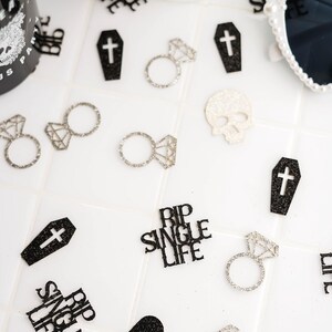 RIP Single Life Til Death Do Us Party Skull Confetti Bride or Die Bachelorette Party Decoration image 3