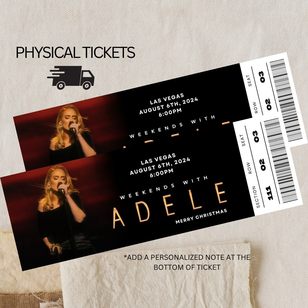 PHYSICAL TICKET Adele Concert Ticket Weekends With Adele Etsy