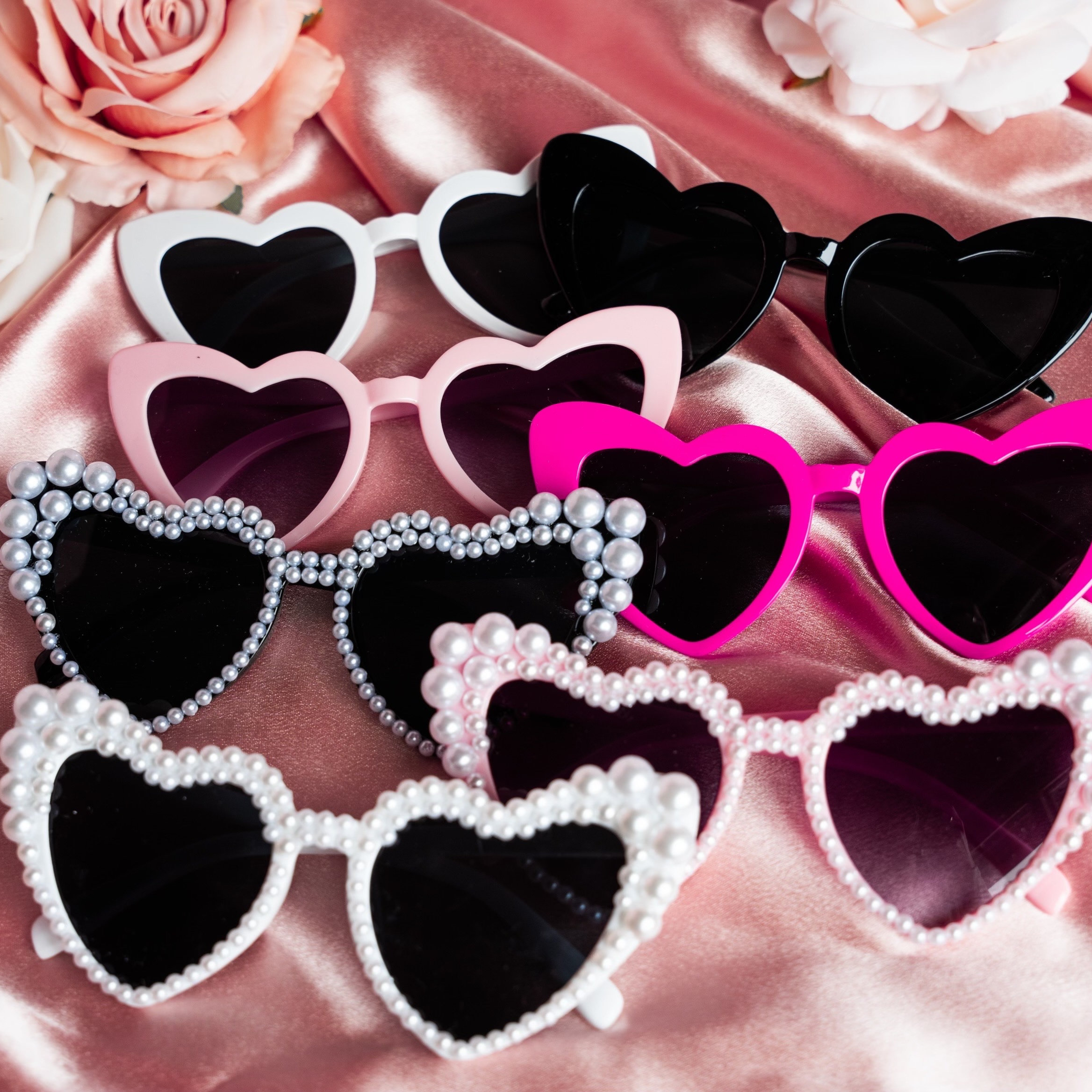 Occhiali da sole da sposa con cuore imprezioso da perle Accessorio