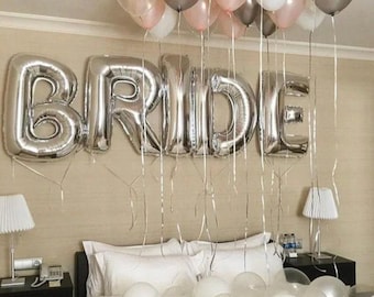 Jumbo Balloon Bride To Be Silver Dekoracja na wieczór panieński Wieczór panieński