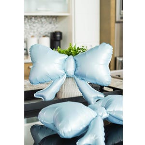 Blue Bow Balloon Bow Baby Shower Decoration Balloon Coquette Bachelorette Theme Shes Tying the Knot Hen Party Balloon Something Blue Theme
