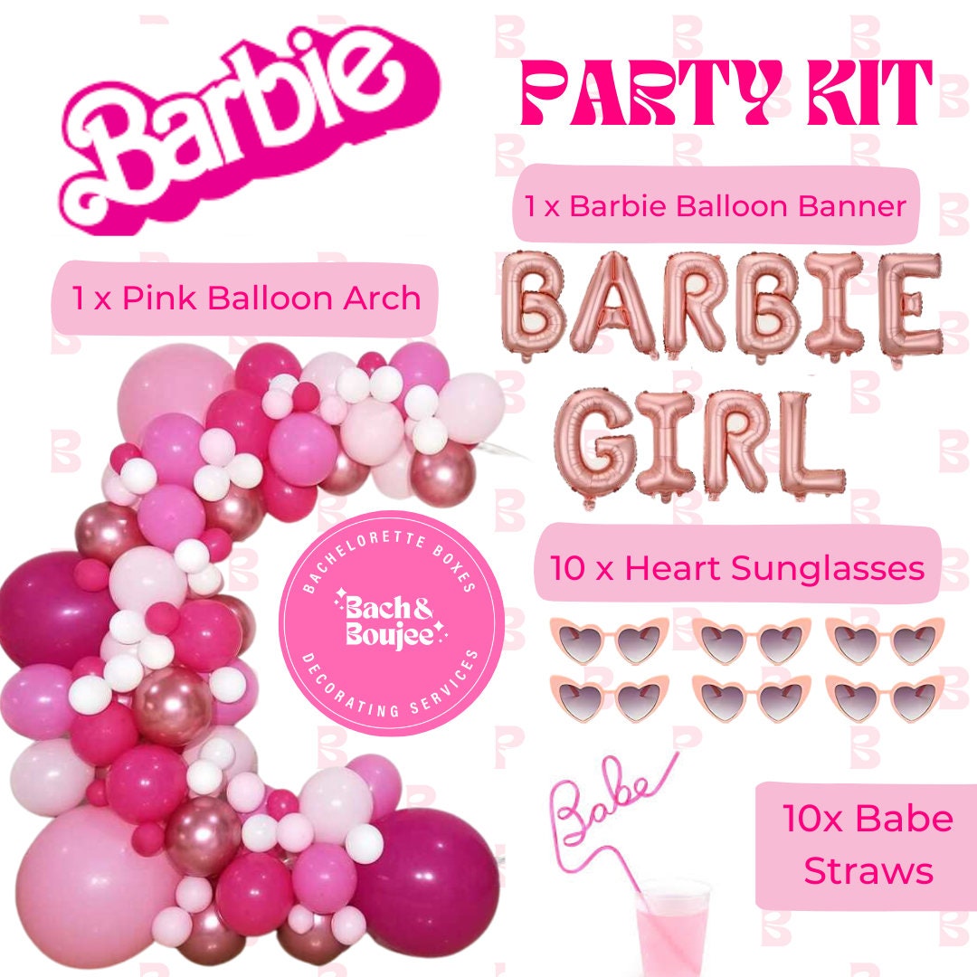 Birthday Party Favors for Barbie ,Supplies Cake Toppers decoration 24PCS  pink decor pink girls party supplies