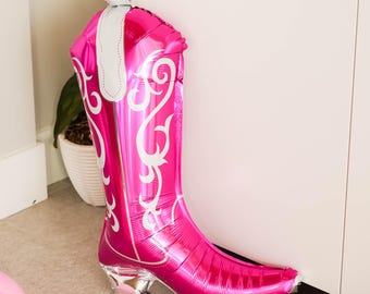 Western Cowgirl Boot Balloon Country Bachelorette Disco Cowgirl Cocktails Last Rodeo Nashville Decoration Pink Cowboy Hat Hen Party Decor