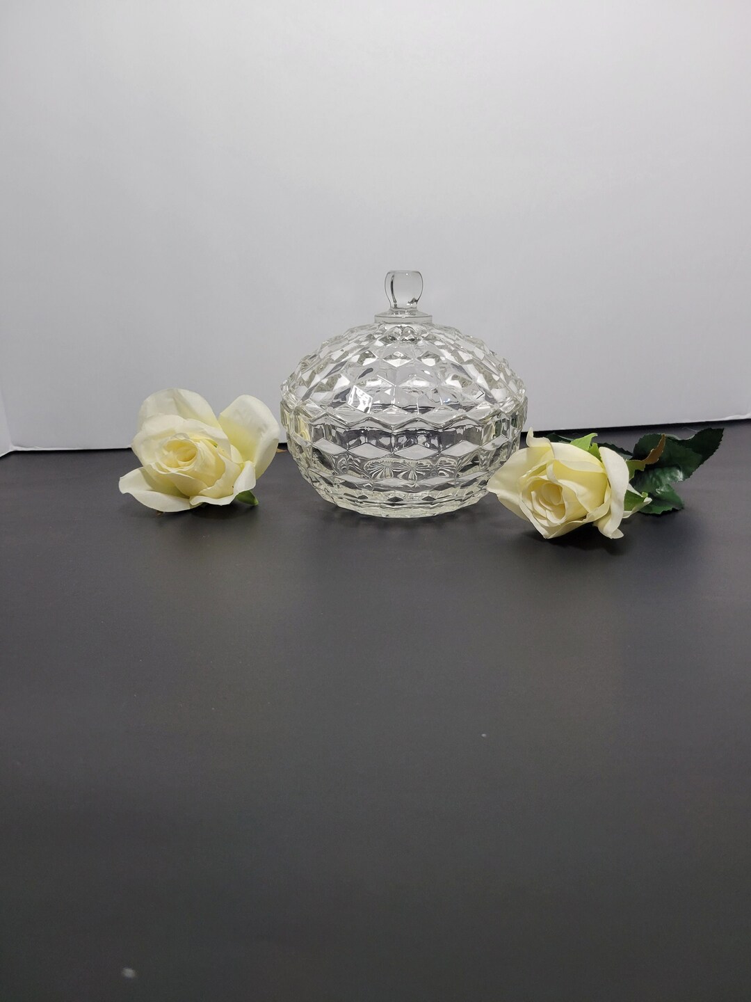 Fostoria American Clear Candy Dish With Lid Etsy