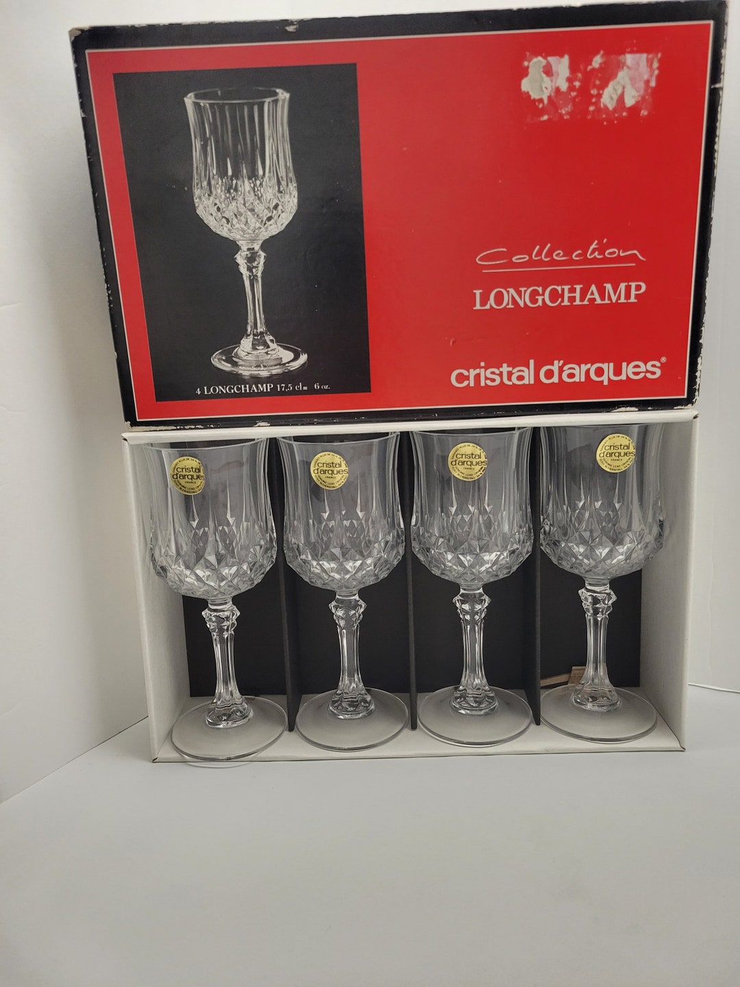 Longchamp Goblets Cristal D Arques Durand 6 Oz. Lead Crystal New in