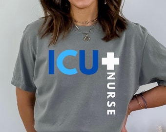 Comfort Colors ICU Nurse T-Shirt: Minimalist RN Gift