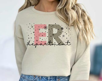 ER Department Christmas Sweatshirt: Nurse, Tech, & Doctor Gift