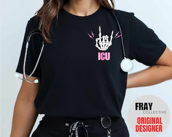 ICU Nurse T-Shirt: Rock on Intensive Care RN Tee