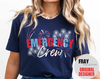 Emergency Crew 4th of July T-Shirt: Patriotic ER Nurse Tee