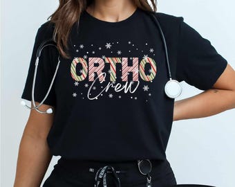 Orthopedic Nurse Christmas Shirt | Ortho Snowflake Holiday Scrub Top | Orthodontics Tshirt