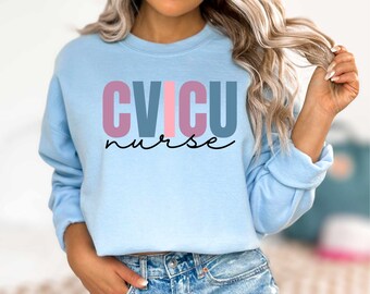 CVICU Nurse Crewneck Sweatshirt - Cardiac RN Critical Care Gift