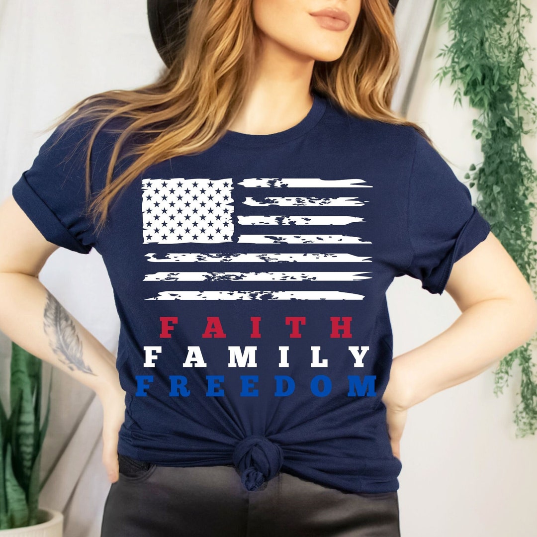 Faith Family Freedom Shirt 4th of July Shirt Red White and - Etsy