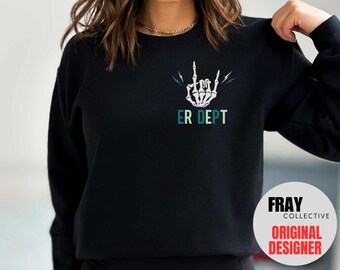 ER Department Sweatshirt - Rock On Emergency Dept Crewneck