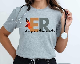 ER Thanksgiving Shirt: Retro Turkey Gooble Squad | Emergency Department